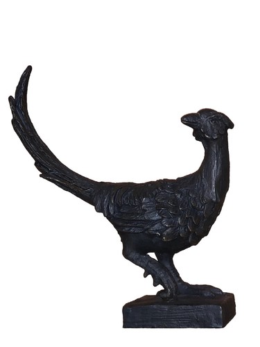 Vintage pheasant statue rustic - pheasant,