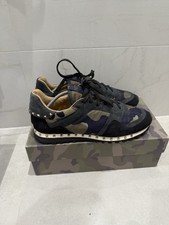 Valentino Garavani Khaki Rock Runner Stud Trainers Size 11 EU45