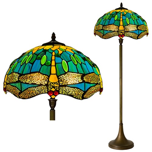 Green tiffany floor lamp - tiffany, 16