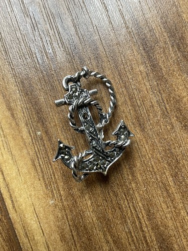 Vintage anchor brooch - anchor,