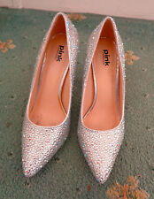Sparkly Pink Paradox London, Crystal Stone Encrusted Stiletto Shoes Size 6/39