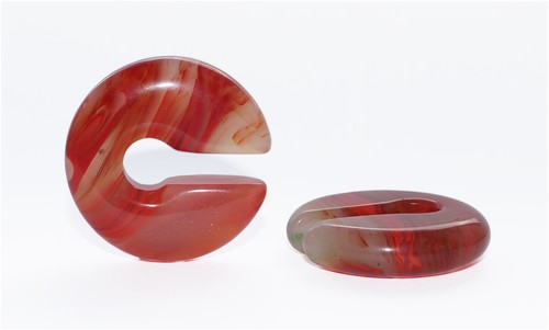 Red marble agate stone - stone, round