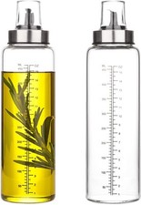 Cooking Oil Bottles with Drizzlers,17oz/500ml(2-Pack) Oil Dispenser Set-Wide Nec