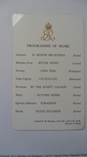 Royal Yacht HMY Britannia Programme of Music Queen Elizabeth II monogram