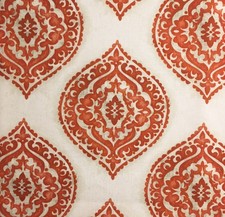 5 meters x JANE CHURCHILL "Blakewater" linen fabric block-print russet red