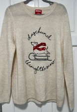 Asda George 18 White Dachshund Sausage Dog Chrismtas Jumper