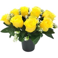 Artificial Yellow Rose Grave