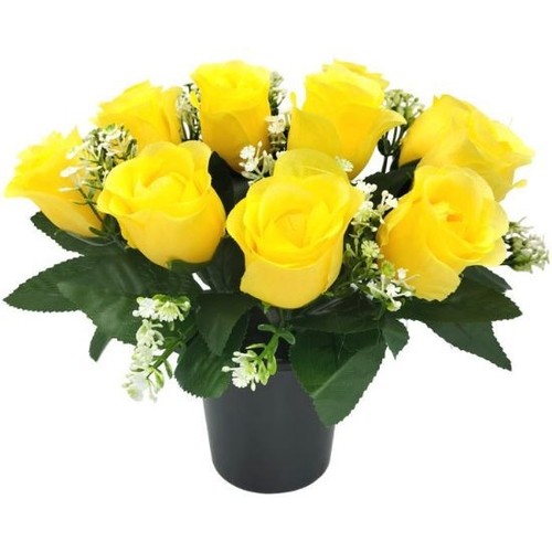 Artificial yellow rose grave - artificial,