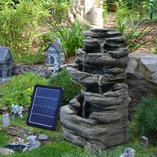 Solar rock cascading - rock, fountain