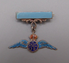 WWII BRITISH RAF SILVER & ENAMEL DROP SWEETHEART BROOCH