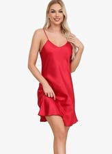 Plus Size Satin Lingerie Sexy Nightwear Sleepwear Bedroom Wear Thong Set