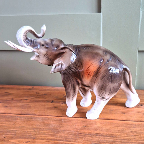 Royal dux porcelain elephant - porcelain,