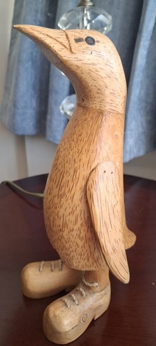 Rustic wooden duck ornament - wooden,