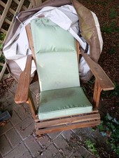 Wooden Adirondack Chair Outdoor Garden - 2 Off c/w Cushions & Covers