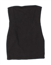 ZARA Womens Off Shoulder Top UK 12 Medium Black Cotton BC08