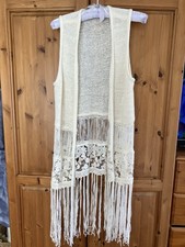 60s STYLE LONG FRINGED CREAM