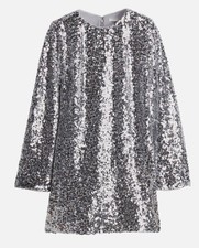 h&m silver sequin mini dress
