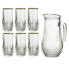 7Pcs Glassware Crystal Cut