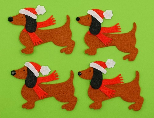 Felt dachshund dogs - 4, hand
