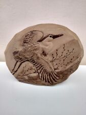 Poole pottery stoneware Grey Heron bird freestanding plaque - rare