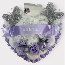 Heart Artificial Funeral Flowers Wreath Memorial Grave Tribute dad brother