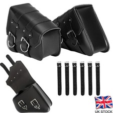 1 Pair Motorcycle Side Saddle Bags Panniers Luggage Storage Tool Bag PU Leather