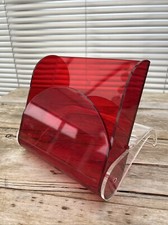 Guzzini NAPKIN HOLDER acrylic mcm RED plastic Italy letter lucite
