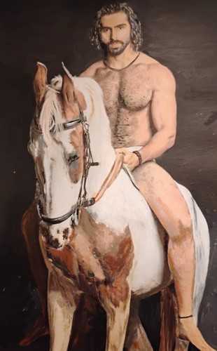 Bareback horse rider - horse,