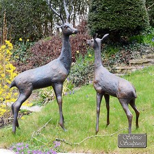 LARGE "PAIR of DEER" GARDEN