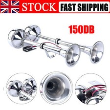 Air Horn Electric Super Loud Dual Trumpet Marine Grade Boat Stainless Steel 12V