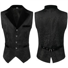 Waistcoat Mens Brocade Tailored Formal Gothic Steampunk Victorian Cosplay