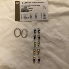 Sterling Silver Drop Earrings with Interchangeable Gemstone Drops