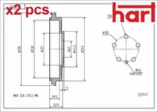 X2 PCS REAR BRAKE BRAKING DRUM SET RIGHT & LEFT 231 747 HART I