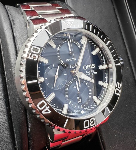 Oris aquis blue - aquis, dial