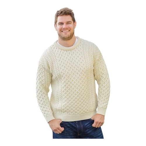 Mens aran sweater natural - mens,