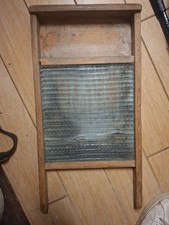 Vintage Washboard, Glass & wood.