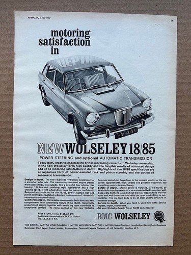 Wolseley - wolseley, 18/85