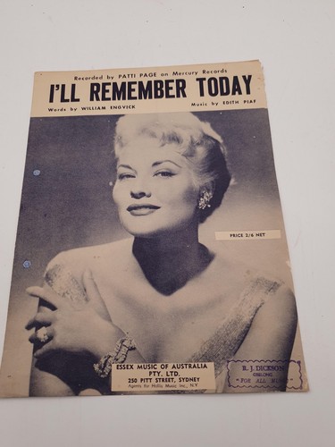 Remember today patti page - i'll,
