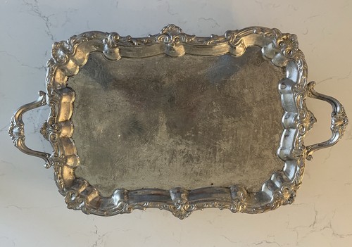 Vtg silverplate footed serving - footed,