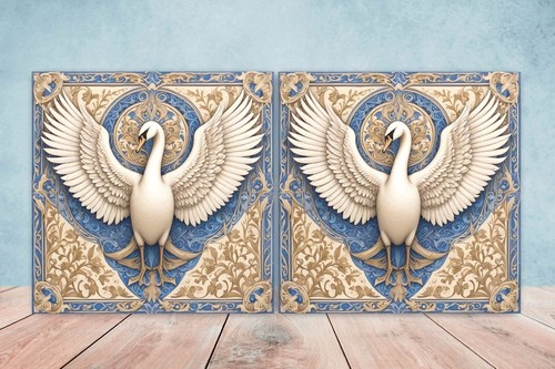 Art nouveau swan - art, bird