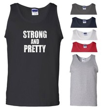 Strong and Pretty Vest Strongman Gym Muscle Exercise MMA UFC Gift Men Tank Top