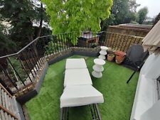 EVRE Rattan Garden Padded Sun Lounger Sun Bed Day Bed Sunlounger (Brown)