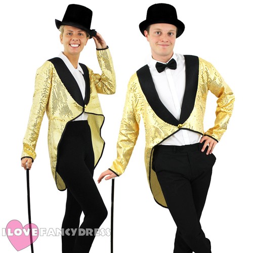 Gold sequin tailcoat unisex - sequin,