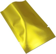 Pack of 200 Gold Matte Vacuum Aluminium Foil Packaging Bags Odour-Proof Mylar Ba