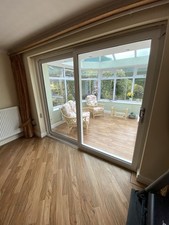 Patio door curtains + window