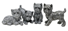 4 Westie Dog Figures West