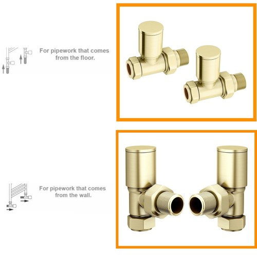 Radiator valves round - radiator, brushed