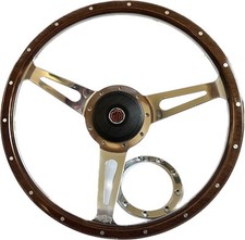 mg Mgb Mgb Gt 1969-80  Steering Wheel 16 Inch S/dish Dark Wood  Inc polish Boss