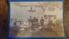 1880'S ANTIQUE PHOTOGRAPH - HUNTING SHOOTING RABBITS - FARM DOGS HORSE & TRAP