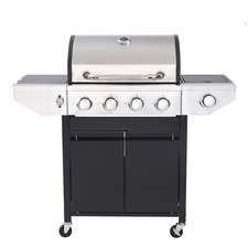 ? 4 + 1 Burner Stainless Steel Gas BBQ Grill with Side Burner – FREE Cover! ?